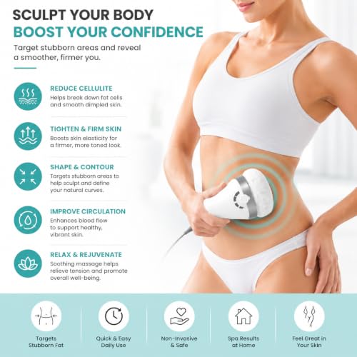 Vistas Markets Heated Vibration Massage Roller with Gua Sha Scraping Tool, Rechargeable, Handheld, for Arms, Legs, Back and Shoulders, Self-Care Relaxation