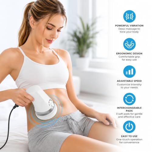 Vistas Markets Heated Vibration Massage Roller with Gua Sha Scraping Tool, Rechargeable, Handheld, for Arms, Legs, Back and Shoulders, Self-Care Relaxation