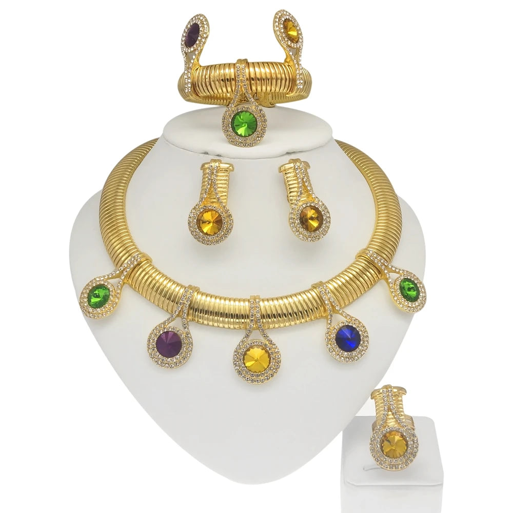Jewelry Set 24k Necklace Earring Bracelet
