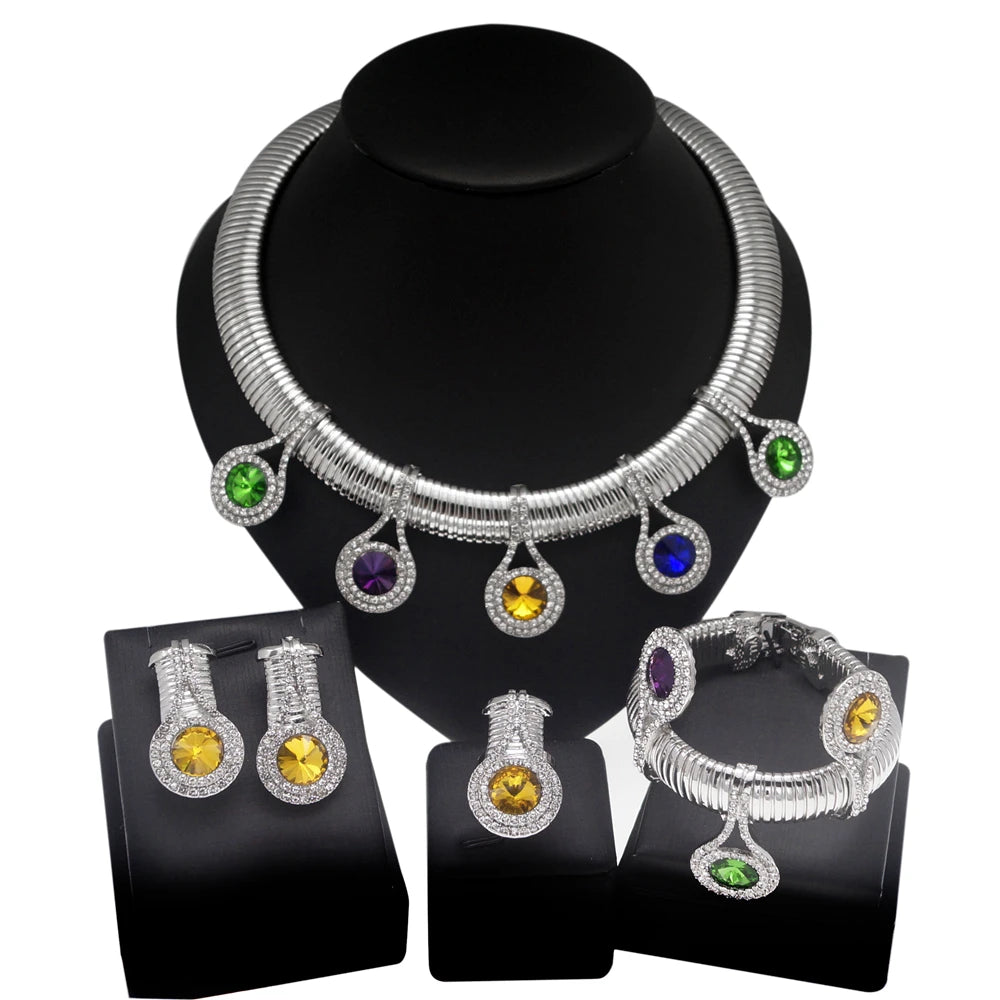 Jewelry Set 24k Necklace Earring Bracelet