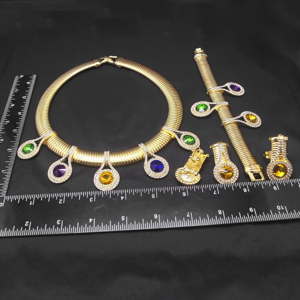 Jewelry Set 24k Necklace Earring Bracelet