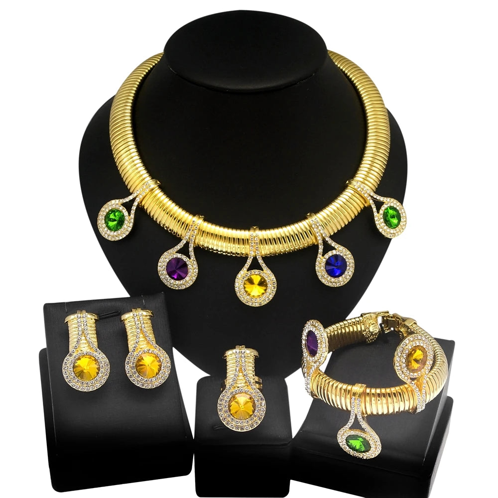 Jewelry Set 24k Necklace Earring Bracelet