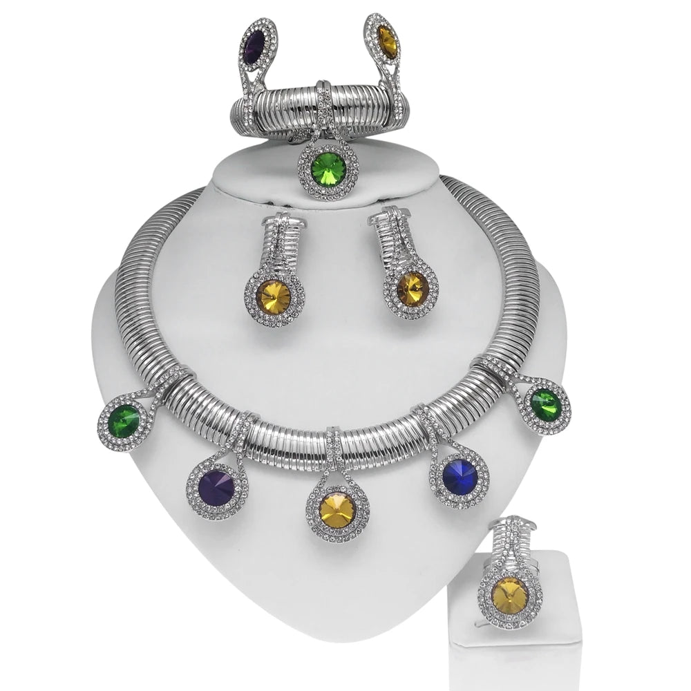 Jewelry Set 24k Necklace Earring Bracelet