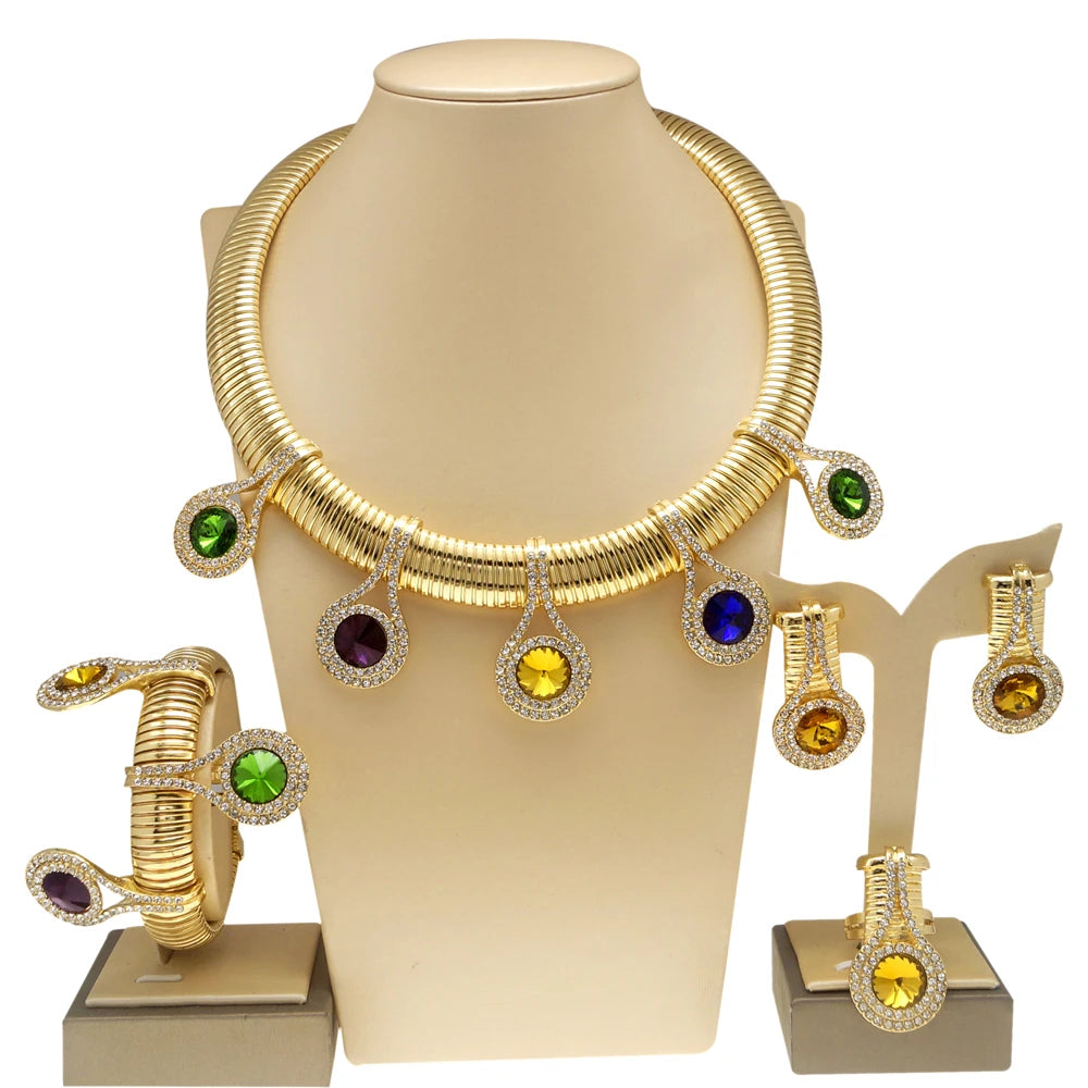 Jewelry Set 24k Necklace Earring Bracelet