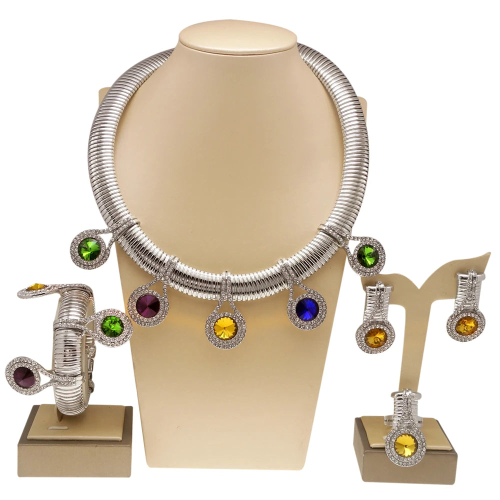 Jewelry Set 24k Necklace Earring Bracelet