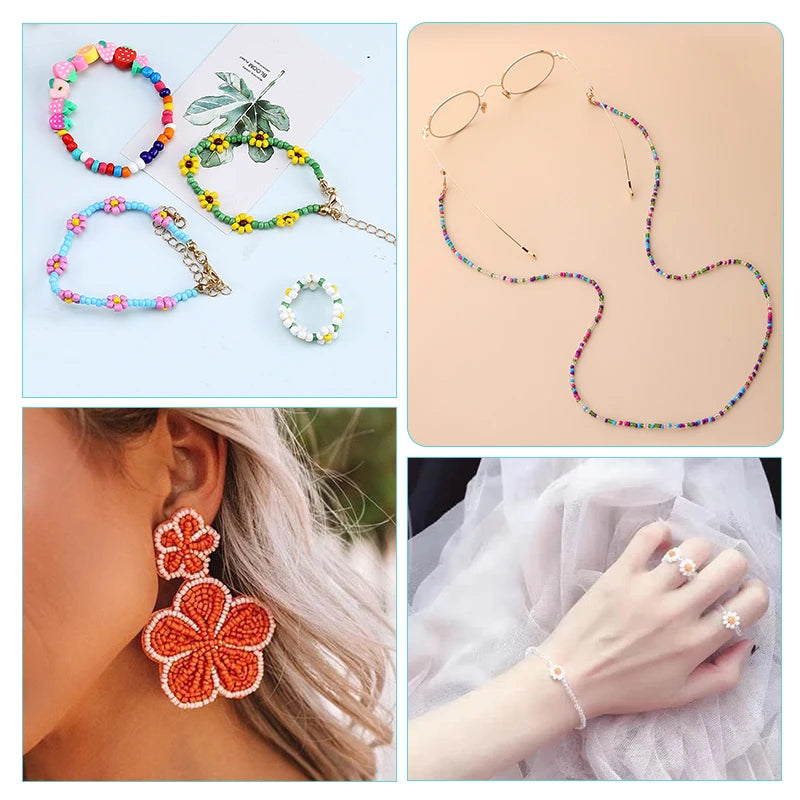 20000PCS 2mm Glass Seed Beads Jewelry Making Kit – Multicolor Tiny Beads Set