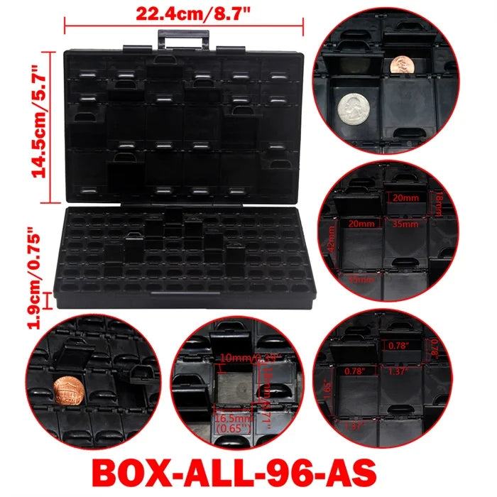ESD Safe SMD Storage IC Box Bins Anti-statics SMT Organizer Transistor