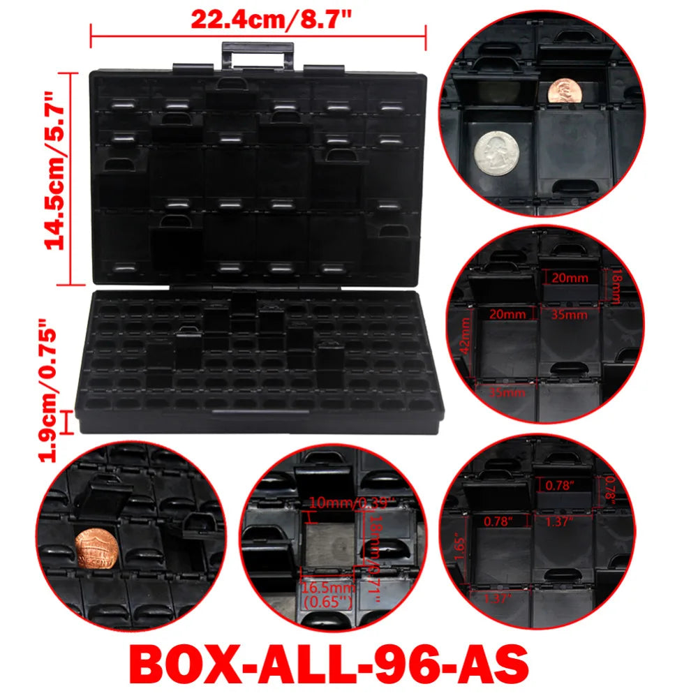 ESD Safe SMD Storage IC Box Bins Anti-statics SMT Organizer Transistor