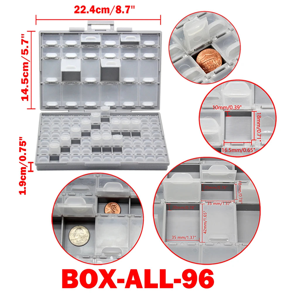 Electronics and Storage Cases Organizers SMD SMT resistor capacitor enclosure 2PCS