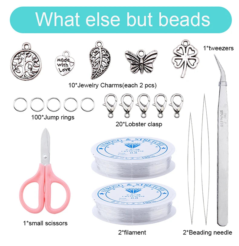 20000PCS 2mm Glass Seed Beads Jewelry Making Kit – Multicolor Tiny Beads Set