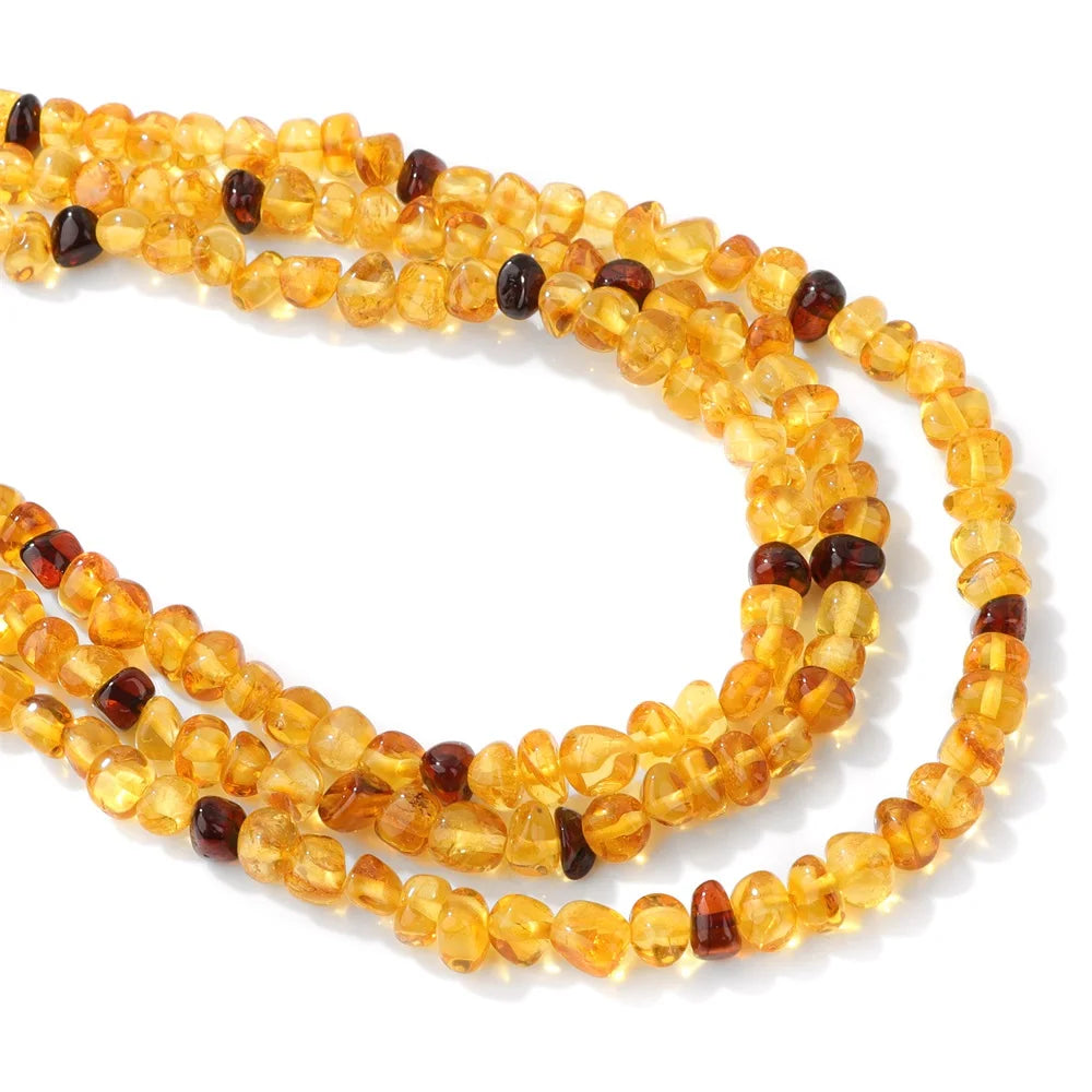Amber Beads Round Oval Irregular Genuine Ambers Gem Stone Beads For Jewelry Making