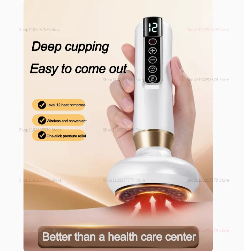 Portable Body Massager Electric GuaSha Anti Cellulite Vacuum Suction Cup Beauty Health Scraping Infrared Heat Slimming Massage