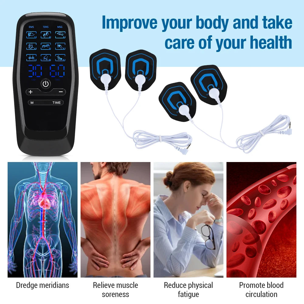 Tens Muscle Stimulator Electric EMS Body Massage Digital Therapy