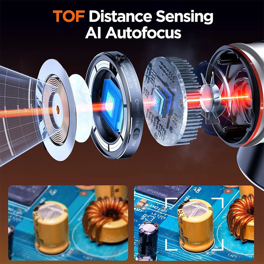 Autofocus Digital Microscope with Arm EM4K-AF Flex10.1''  4K Electronics 2000X