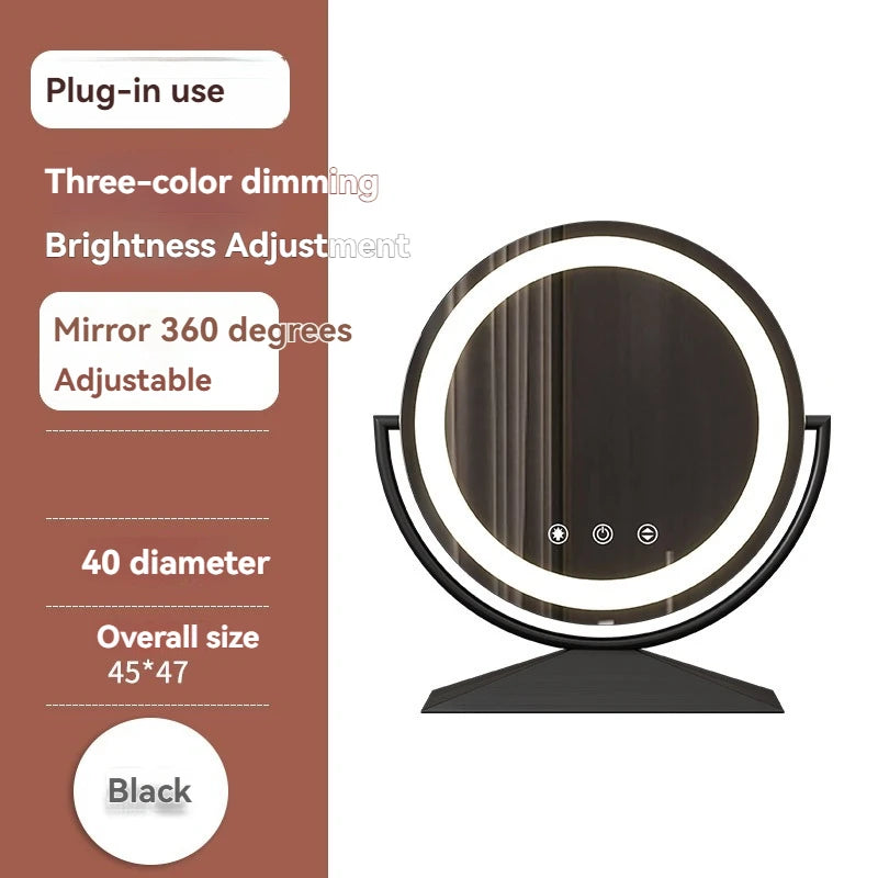 Smart LED Circle Makeup Mirror with Touch Control Lighting