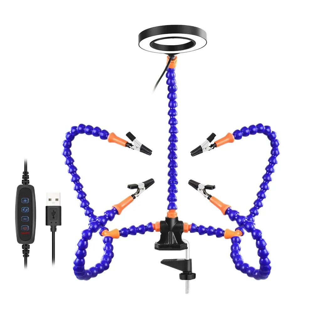 Soldering Iron Holder Flexible Arms Rotatable Clips Soldering Third Hand Tool Detachable