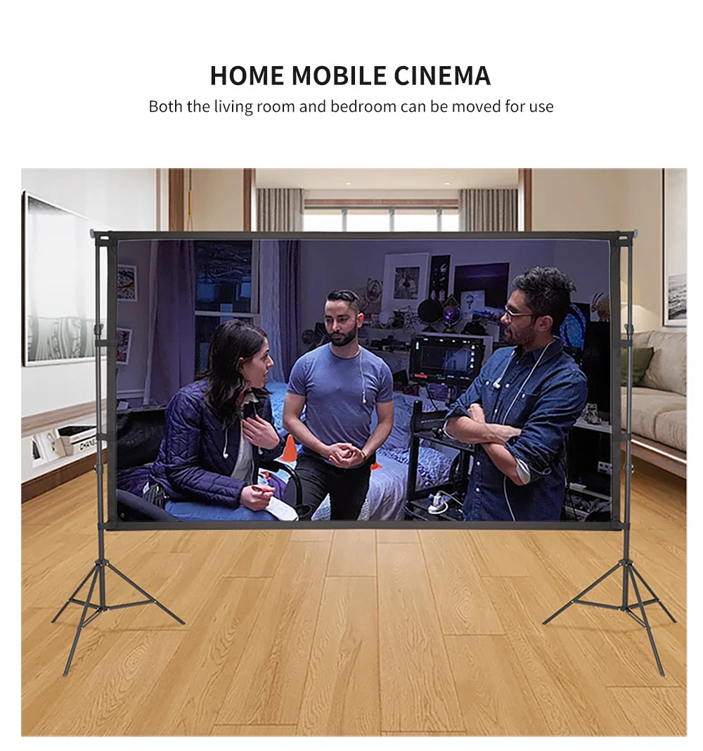Portable Folding Movie Screen 150 Inch 4:3  HD Crease-resist Indoor Outdoor Projector