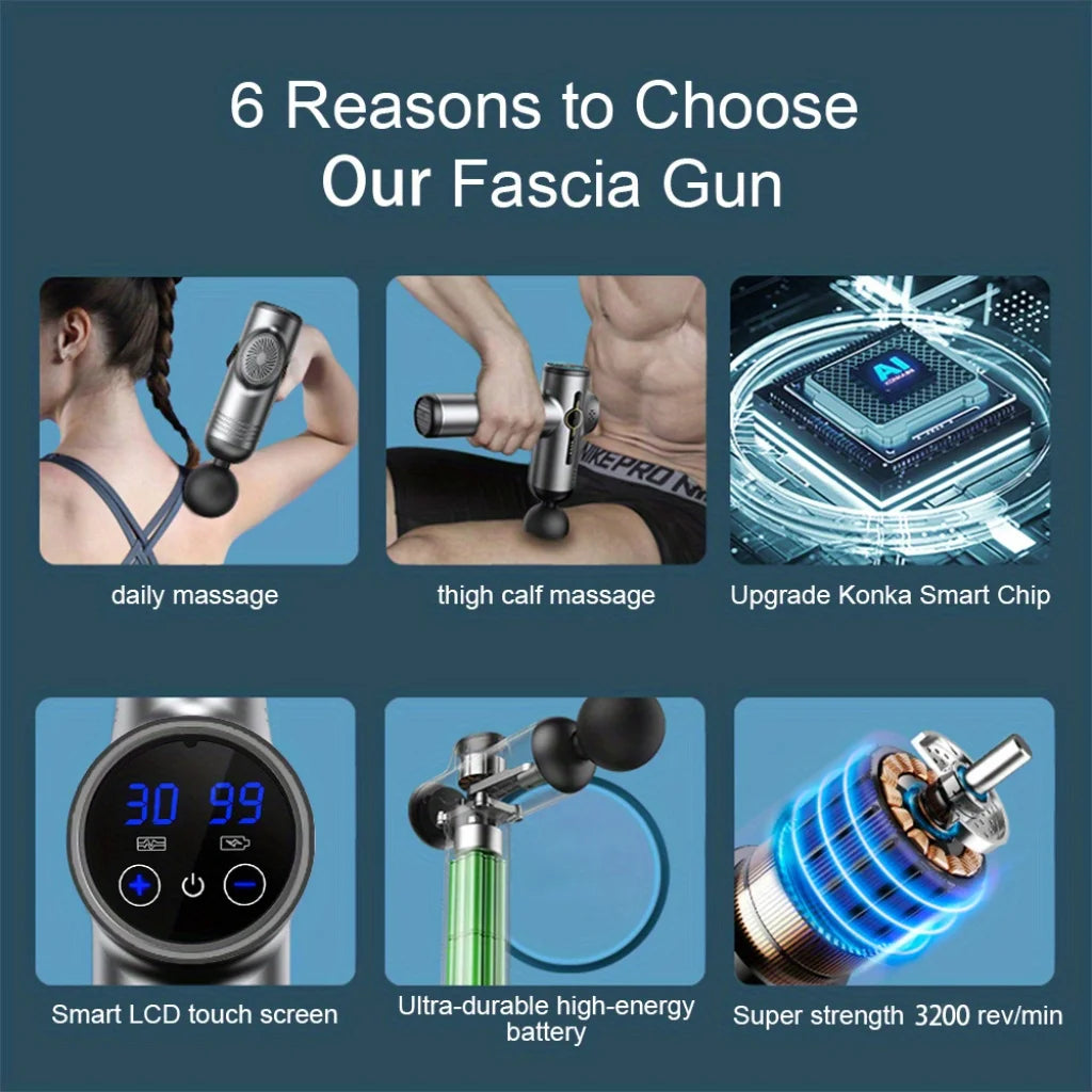 99-Speed Deep Tissue Percussion Massage Gun with Multiple Attachments for Muscle Recovery