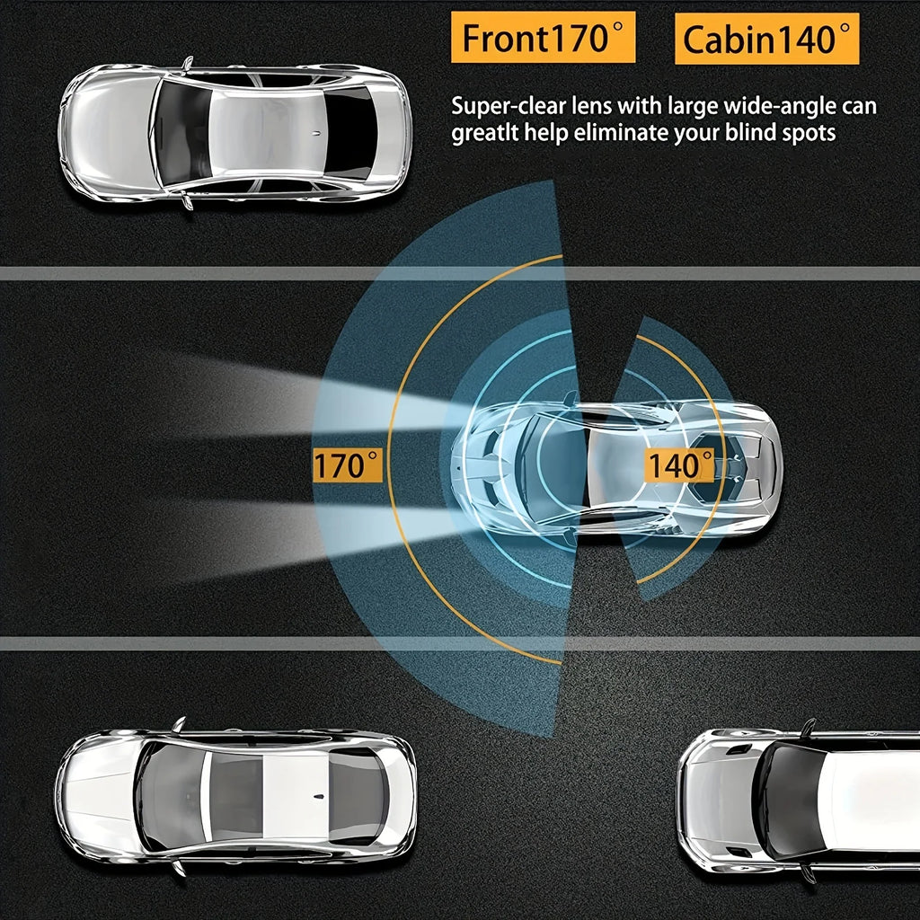 Dash Cam Front and Inside with WiFi 1080P Dual  – Car Camera with IR Night Vision,