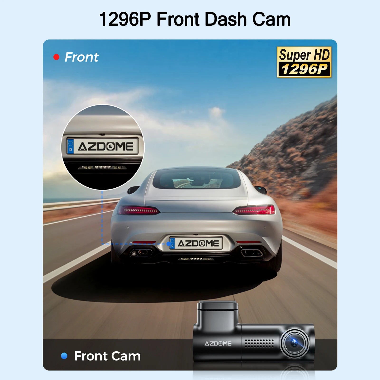 Dash Cam 1296P WiFi Dash Camera for Cars Voice Control Dashcams Night Vision Loop Recording G-Sensor 24H Parking Monitor