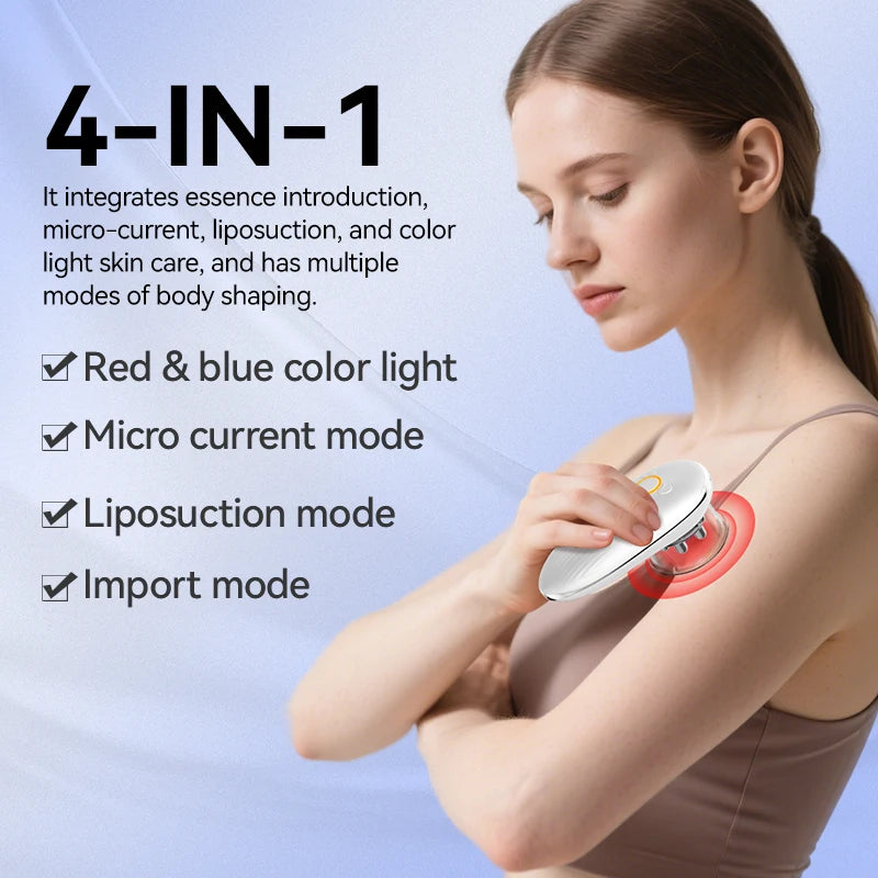 Body shaping massager, fat burning device, anti orange peel tissue and firming skin products