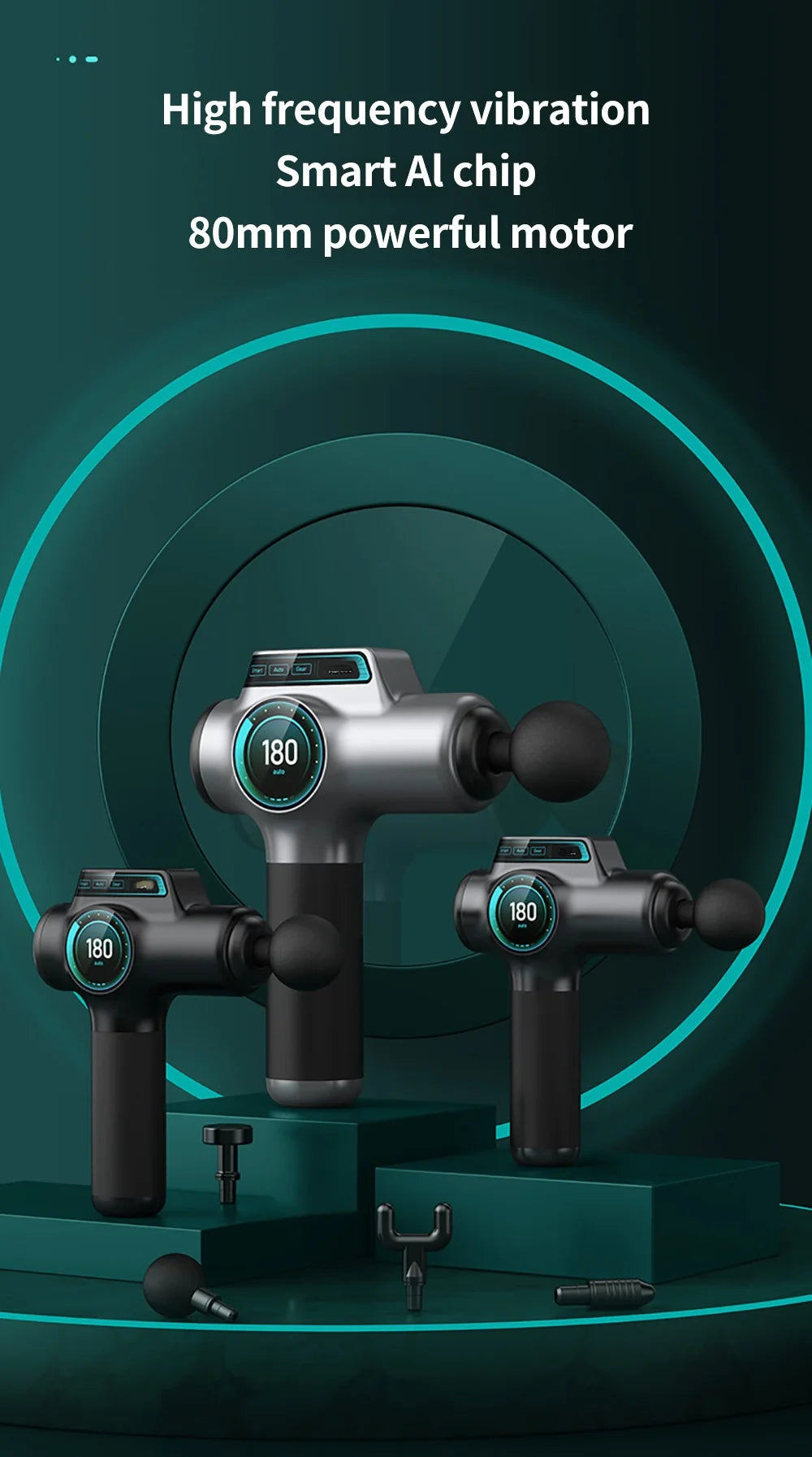 99-Speed Deep Tissue Percussion Massage Gun with Multiple Attachments for Muscle Recovery