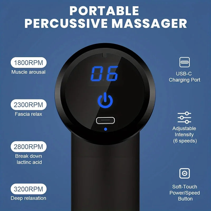 Multifunctional fascia gun massager instrument portable muscle massage