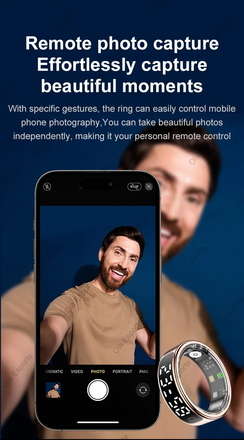 Smart Ring Hd Screen 5ATM Waterproof HeartRate Monitor