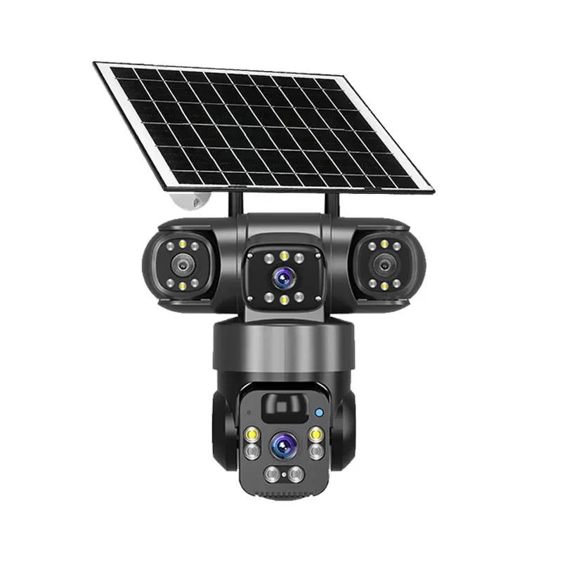 15MP 8K Solar Security Camera Outdoor – Triple Lens WiFi IP Camera with Night Vision, Two-Way Audio, Human Detection, Waterproof Wireless CCTV Surveillance System