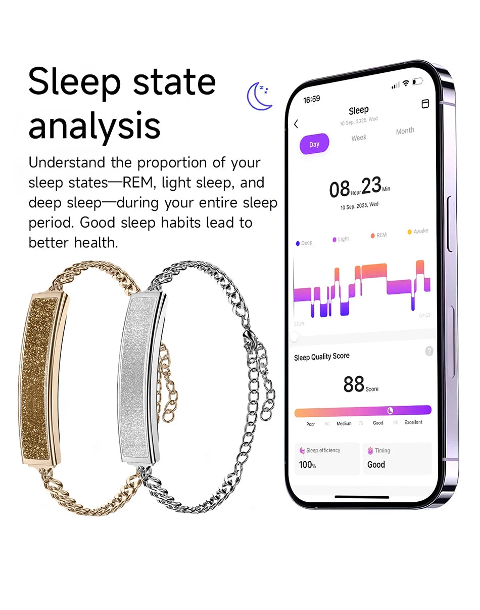 Smart Bracelet Women Heart Rate Monitor Pedometer HRV Test Blood Oxygen Waterproof