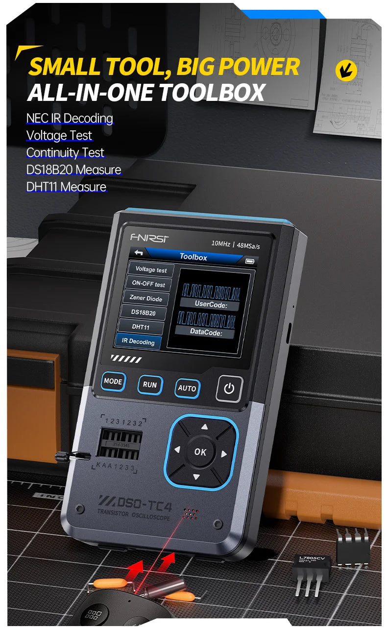 Digital Oscilloscope DSO-TC4 Upgrade 3 in 1  10MHz 48Ms/s Transistor Tester
