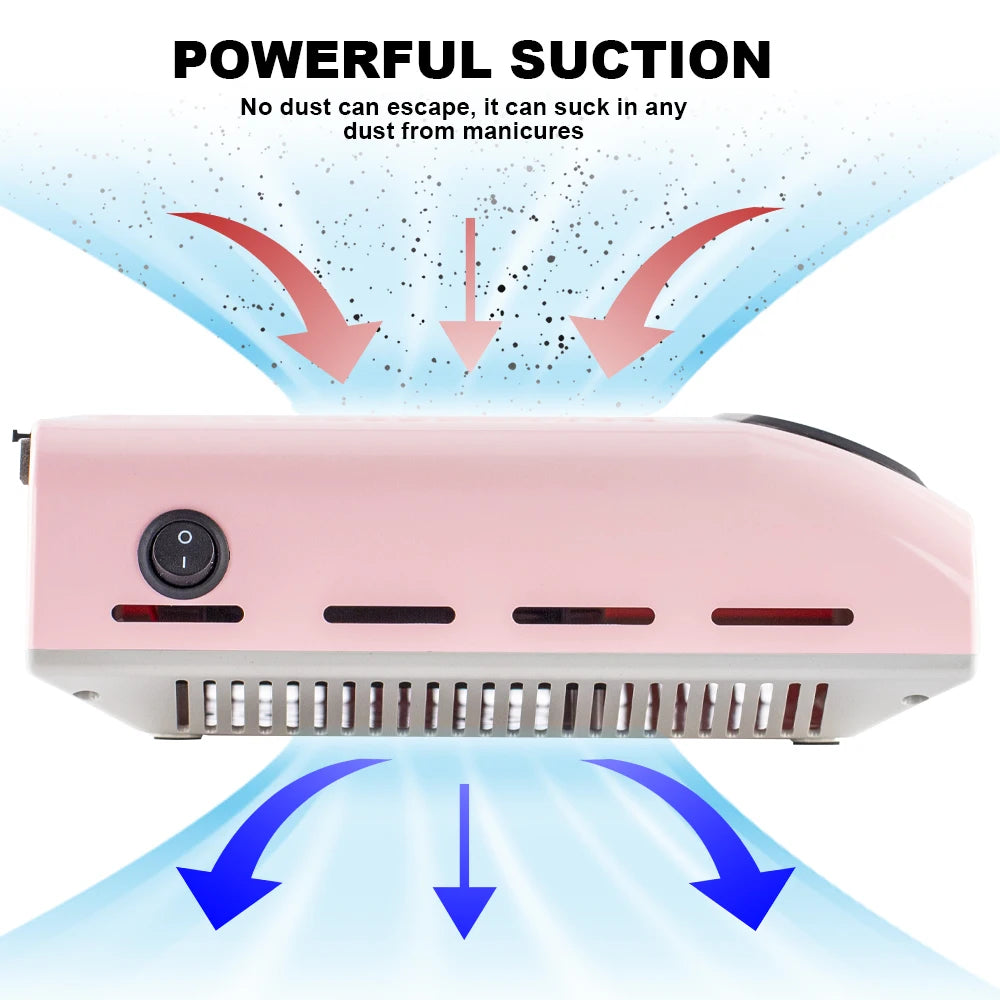 Nail Dust Collector Manicure Machine Tools Strong Power Nail Vacuum