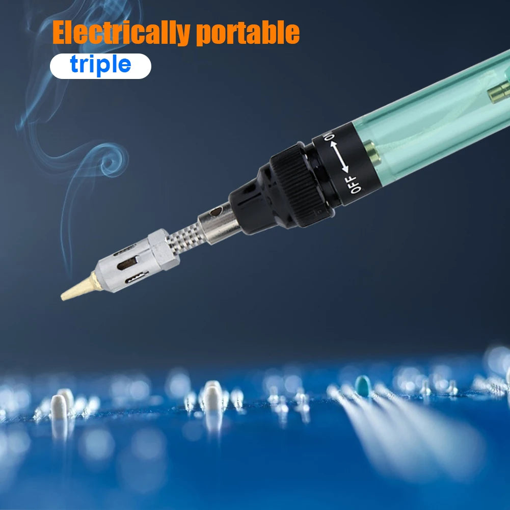 Cordless Butane Soldering Iron Kit Adjustable Flame MT-100 14 in 1