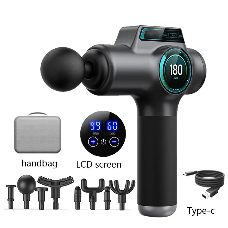 99-Speed Deep Tissue Percussion Massage Gun with Multiple Attachments for Muscle Recovery