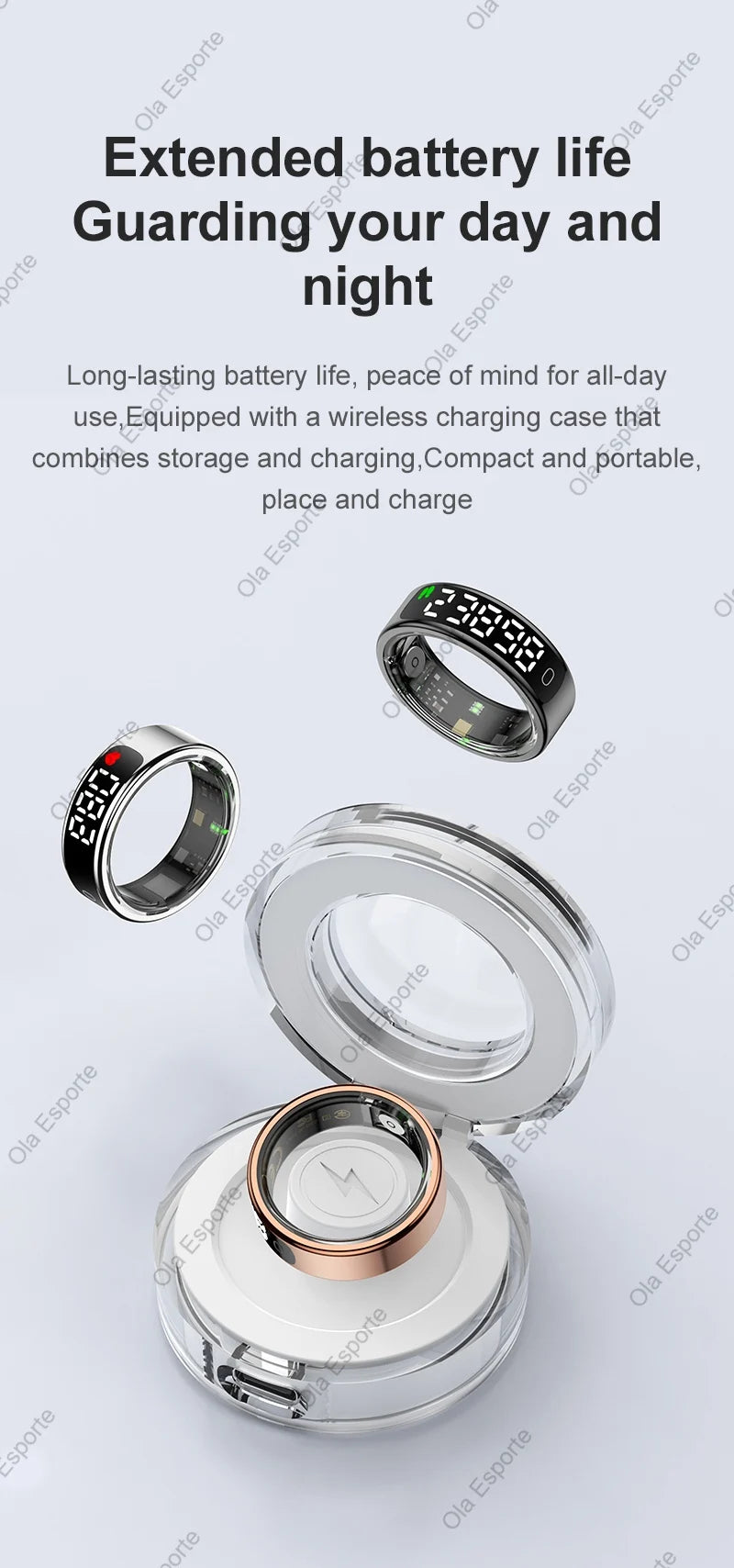 Smart Ring Hd Screen 5ATM Waterproof HeartRate Monitor
