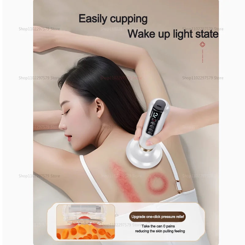 Portable Body Massager Electric GuaSha Anti Cellulite Vacuum Suction Cup Beauty Health Scraping Infrared Heat Slimming Massage