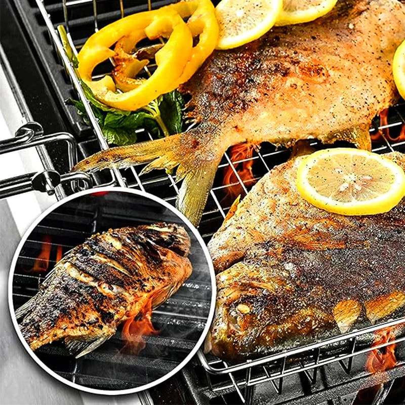 Grill Basket Stainless Steel Grill Baskets forOutdoor Grill |Grill AccessoriesforOutdoorGrill CampfireCooking Equipment