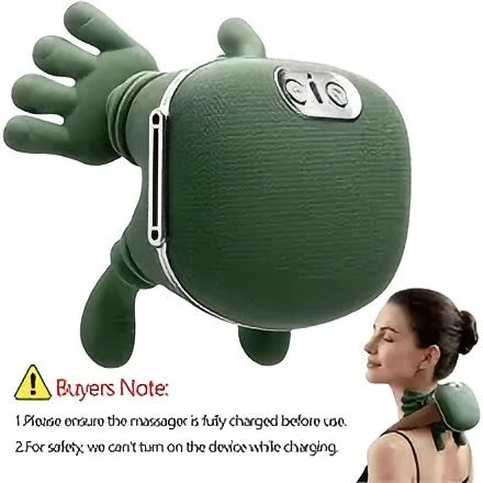 Finger Neck & Shoulder Massager with Heat Kneading for Relaxation