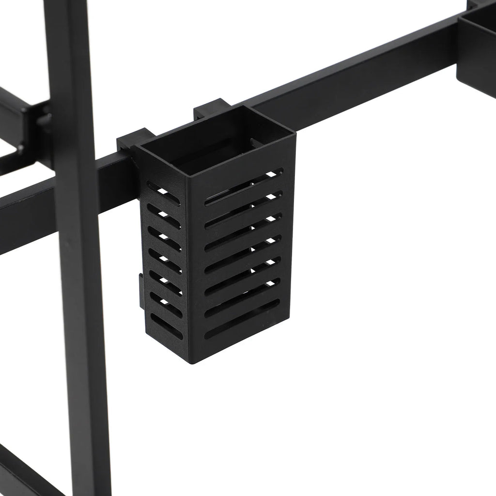 Kitchen Sink Rack Carbon Steel Space Saving 2 Tier Above Kitchen Sink Dish Drying Drainer Rack with Cover for Kitchen