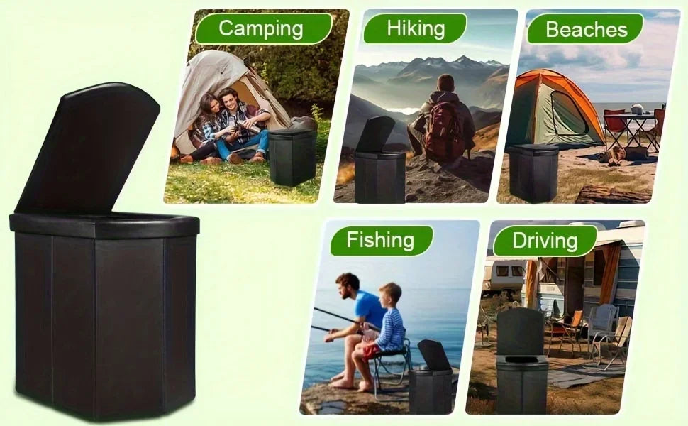 Portable Toilet For Camping, Portable Toilet For Adult, Camping Travel Folding Toilet With Lid, Easy Set Up