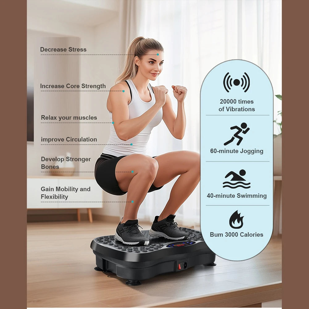 Vibration Plate Exercise Machine with Bluetooth and Adjustable Speed