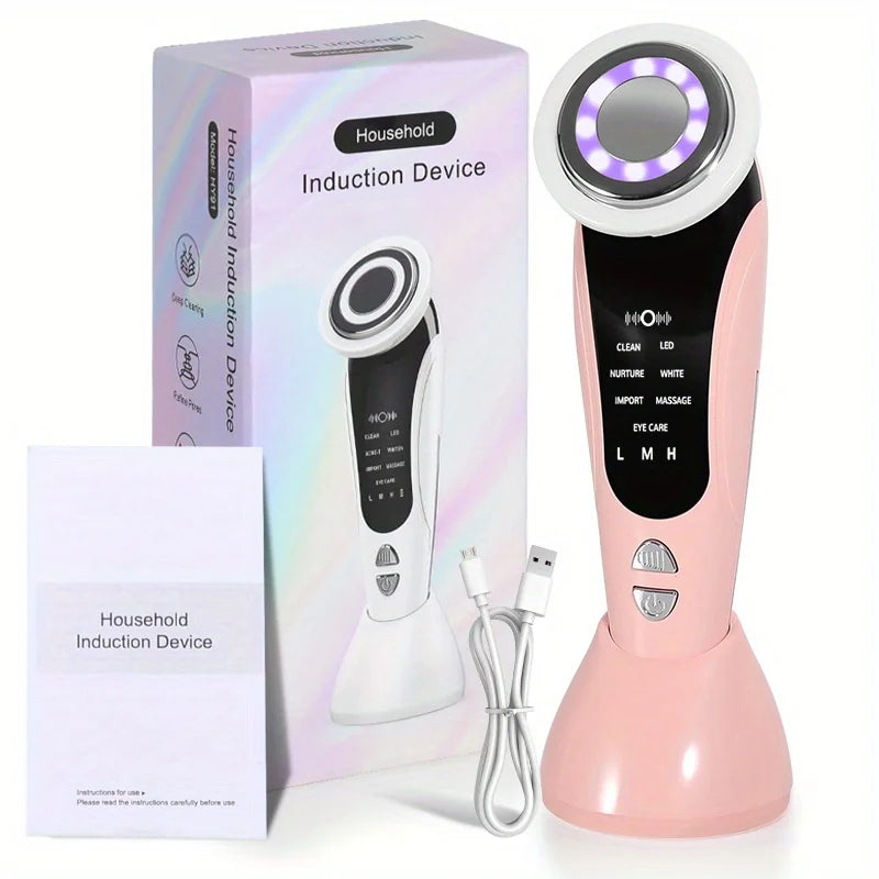 Handheld facial lifting and massage beauty device, electric V-face beauty device, facial, neck and eye beauty instrument, light-