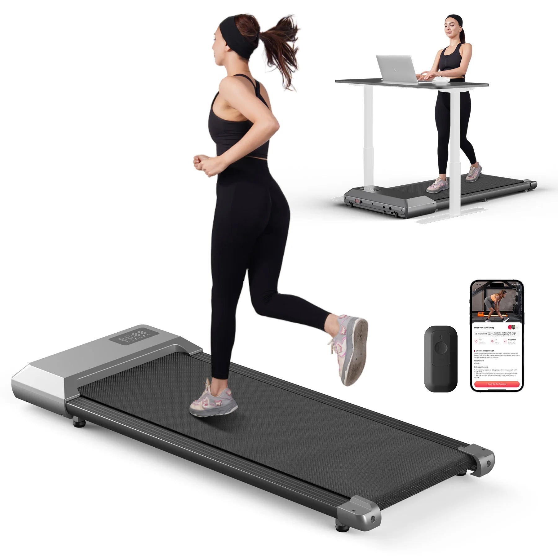 300lbs Treadmill for Home Treadmills Walking Pad LCD Digital Data Display