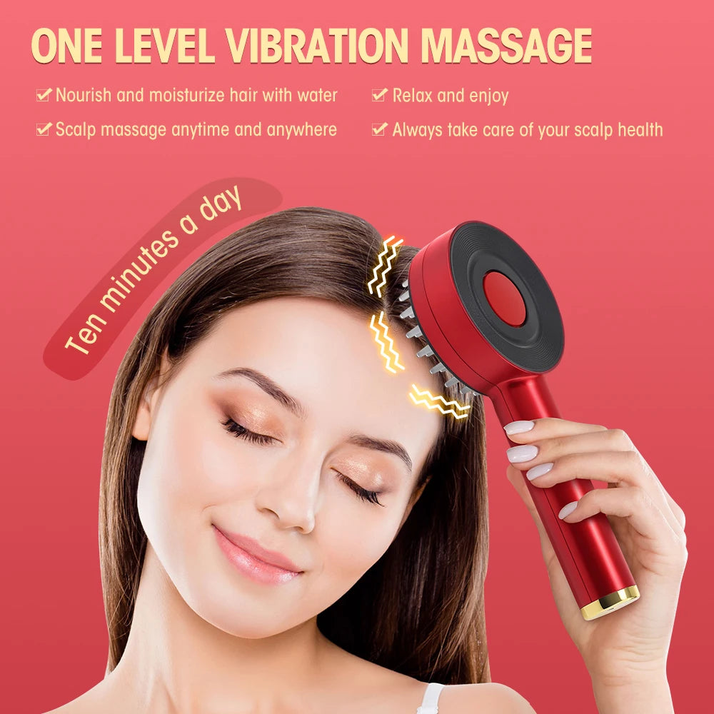 Deep Kneading Massage Comb, Red Light Therapy Scalp Massager