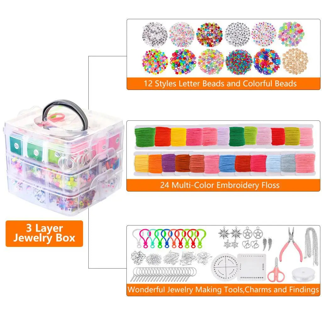 Jewelry Making Kit – Beads, Charms & Tools for Necklaces, Bracelets, Keychains,