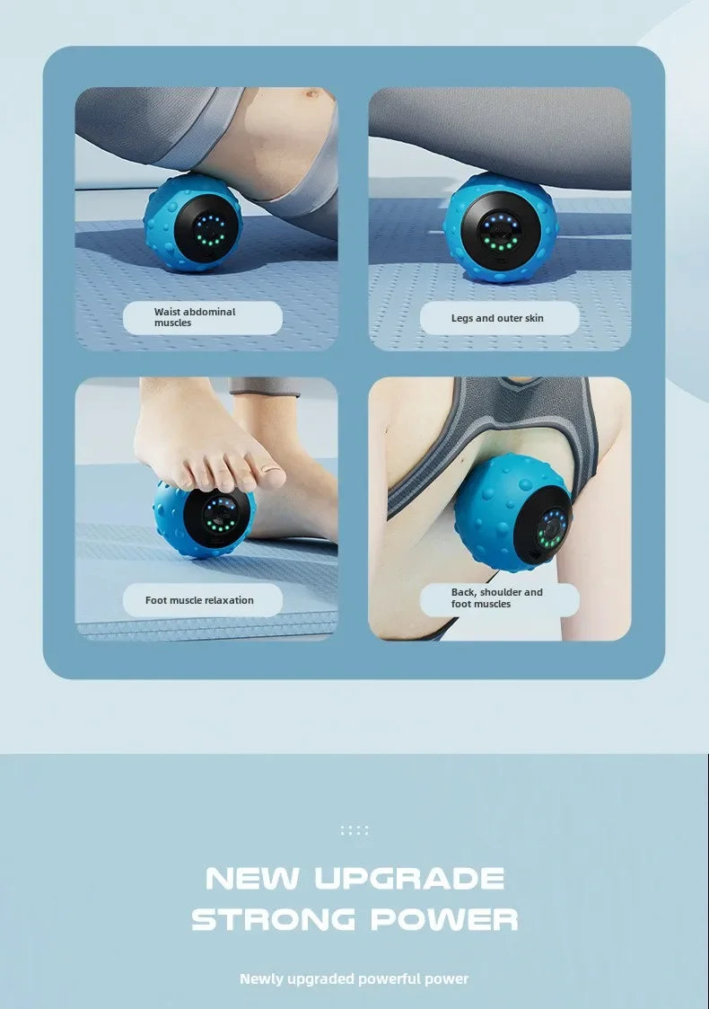 New Vibrating Massage Ball Electric Fascia Ball for Foot and Back Muscle Relaxation Massager Fitness Equipment for Home Gym