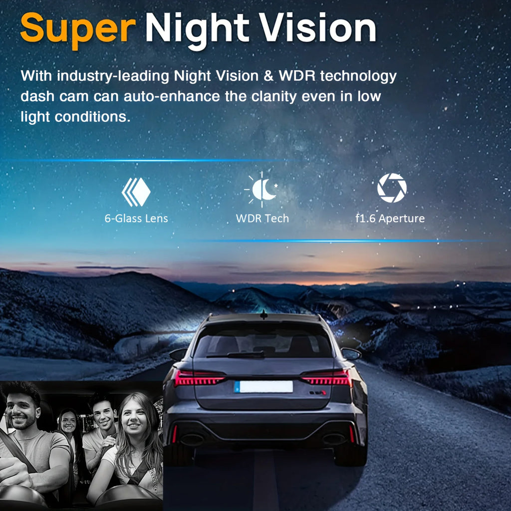 Dash Cam Front and Inside with WiFi 1080P Dual  – Car Camera with IR Night Vision,
