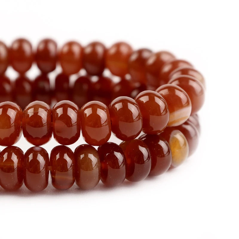 Natural Red Agate Stone Beads 4 6 8mm Abacu Flat Round Loose Gemstone Beads