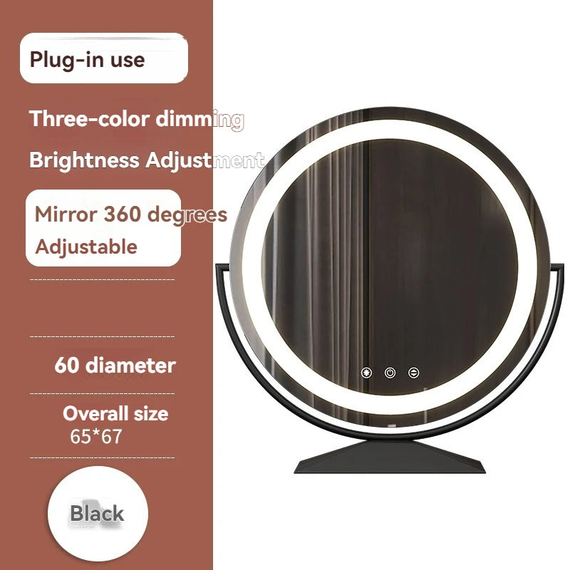 Smart LED Circle Makeup Mirror with Touch Control Lighting