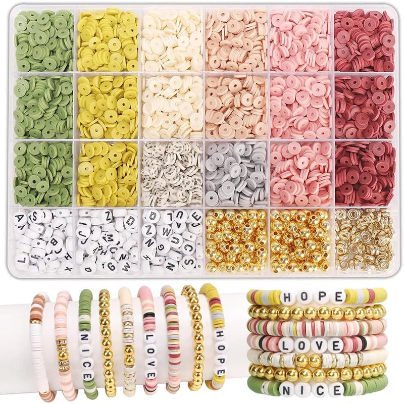 DIY Jewelry Making Kit Clay Beads Bracelet Making Kit Flat